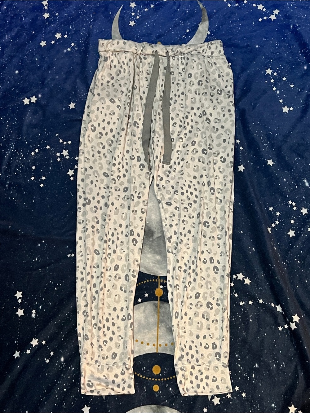 Mexx Light Gray Leopard-Print Kids Pajama Pants